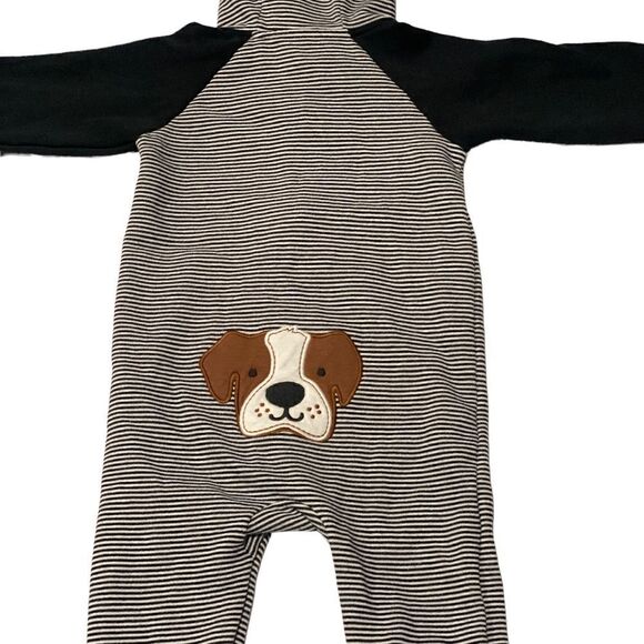 Carter's Navy Stripe Zip-Up Hooded Jumpsuit One Piece - Picture 2 of 5